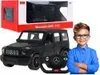 A boy stands next to a toy Mercedes-Benz G63 AMG R/C car and its packaging. Náhľad obrázku produktu