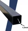 A close-up of a black square metal tube, with a measurement indicator and text. Náhľad obrázku produktu