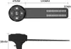 Product dimensions and views of a steering wheel remote control. Náhled obrázku produktu