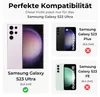 This image shows a Samsung Galaxy S23 Ultra phone and compatibility information for a phone case. Produktbild-Vorschau