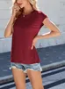 ASKSA Damen T-Shirt Einfarbig Rundhals Oberteile Blusen Produktbild-Vorschau 5