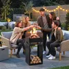 Outsunny Feuerschale 39 x 39 x 87 cm Feuerstelle mit Produktbild-Vorschau 9