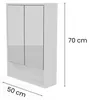 Koupelnová zrcadlová skříňka 50 x 70 cm bílá, skleněné Náhled obrázku produktu 2