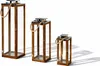 3er XXL Holz-Laternen-Set Windlicht Gartenlaterne Edelstahldach Produktbild-Vorschau