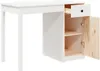 vidaXL Stôl biely 100x50x75 cm z masívneho borovicového Náhľad obrázku produktu 7