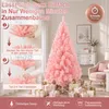 QEENTOE Kunstkerstboom, 180 cm, kerstboom van roze PVC, Productafbeelding-voorbeeld 5
