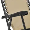 Close-up of the armrest and fabric of a beige reclining chair. Produktbild-Vorschau
