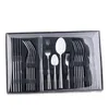 A set of cutlery is neatly arranged in a black plastic case with a clear plastic lid. Náhled obrázku produktu