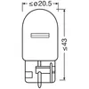 A technical drawing of a light bulb with dimensions indicated. Anteprima dell’immagine prodotto