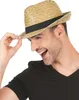 Cappello di paglia per adulti con fascia nera - taglia Anteprima dell’immagine prodotto 1