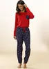 Vivance Dreams Pyjama 2 -teilig rot-navy Größe 44/46 Produktbild-Vorschau 2