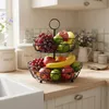 Relaxdays Obst Etagere, 2-stöckig, Metall, HxD: 30 x 31 cm, Produktbild-Vorschau 2