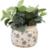Clayre & Eef Blumentopf Ø 20x15 cm Beige Blau Keramik Produktbild-Vorschau 2