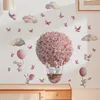 Rosa Hase Heißluftballon Wandsticker mit Schmetterlingen Produktbild-Vorschau 5