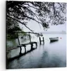 Bild auf Leinwand - Leinwandbild - See Dock Boot Bäume - Produktbild-Vorschau 1