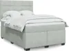 vidaXL Boxspringbett mit Matratze Hellgrau 160x200 cm Samt Produktbild-Vorschau 2