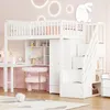Flieks Lit superposé 90x200 avec armoire, lit surélevé avec Voir les images du produit 3