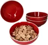 sada 4 misek Linus Red Bowl 700ml Cereal Salad Dessert Bowl Náhled obrázku produktu 1