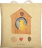 Mr. & Mrs. Panda Tote Bag Vogel Haus - Gelb Pastell - Produktbild-Vorschau 1