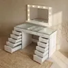 MENZZO Coiffeuse moderne 13 tiroirs avec miroir lumineux et Voir les images du produit 5