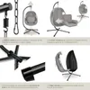 Fauteuil suspendu ANIKA avec cadre et coussin 160kg - gris Voir les images du produit 5