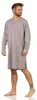 Herren Nachthemd langarm Sleepshirt; Grau M Produktbild-Vorschau 2