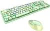 A green and yellow wireless keyboard and mouse set is shown against a white background. Náhled obrázku produktu
