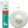 A tube of Ramsauer 420 Kachelofen sealant and a close-up of the sealant being dispensed. Produktbild-Vorschau