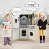 Kinderküche aus Holz, Kinderspielküche mit Waschbecken Herd Produktbild-Vorschau 6