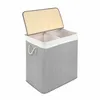 WohnDirect Wäschekorb mit Deckel BAMBOO Hellgrau 150 L Produktbild-Vorschau 3