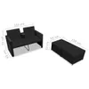 3-tlg. Garten-Lounge-Set mit Auflagen Poly Rattan Schwarz Produktbild-Vorschau 7