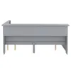 A side view of a gray wooden bed frame with visible support legs. Podgląd zdjęcia produktu