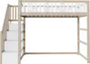 A loft bed with stairs against a white background. Náhled obrázku produktu