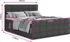A diagram showing the dimensions of a boxspring bed. Produktbild-Vorschau