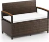 Banc de jardin 2 places COSTWAY en polyrotin avec espace de Voir les images du produit 1