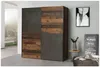 Schwebetürenschrank Kleiderschrank DEDERIK 170x190 cm Old Wood Vintage Produktbild-Vorschau