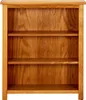 A wooden bookshelf with three shelves against a white background. Náhled obrázku produktu