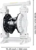 Pompa a doppia membrana ad aria compressa VEVOR, 95 L/min, Anteprima dell’immagine prodotto 8