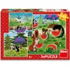Dino Puzzle - Little Mole and the Umbrella - 3x55 Teile Produktbild-Vorschau 5