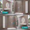 doporro Porte de Douche Transparent pour Niche 130cm Paroi Voir les images du produit 6