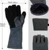 40 cm lange Grillhandschuhe aus Leder zum Kochen und Produktbild-Vorschau 4