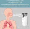 Diagram showing how a nebulizer works with a human respiratory system and the nebulizer device itself. Produktbild-Vorschau