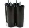 A set of five black cylindrical furniture legs with threaded bolts sticking out of the top, displayed against a white background. Podgląd zdjęcia produktu