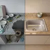 lavello da cucina in acciaio inox 72CM, destro, da incasso Anteprima dell’immagine prodotto 12