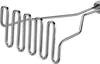 A close-up shot of a metal potato masher against a white background. Produktbild-Vorschau
