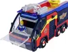 A toy fire truck with figures inside, shown from a slightly elevated side angle against a white background. Produktbild-Vorschau