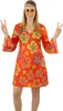 Hippie Kostüm Nancy Kleid ohne Weste angezogen von Vorne Produktbild-Vorschau