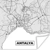 MuchoWow® Poster Antalya - Stadtplan - Schwarz und weiß - Produktbild-Vorschau 1