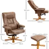 HOMCOM Relaxsessel mit Hocker, Fernsehsessel, Polstersessel Produktbild-Vorschau 3