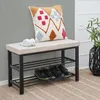 Étagère à chaussures avec banc en métal 81x32x46 cm Banc à Voir les images du produit 11